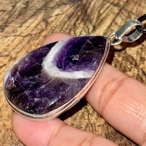 Teardrop Purple Amethyst Pendant 2 1/4”